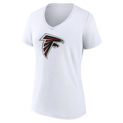 Atlanta Falcons Women's Primary Team Logo V-Neck T-Shirt - White T-shirts