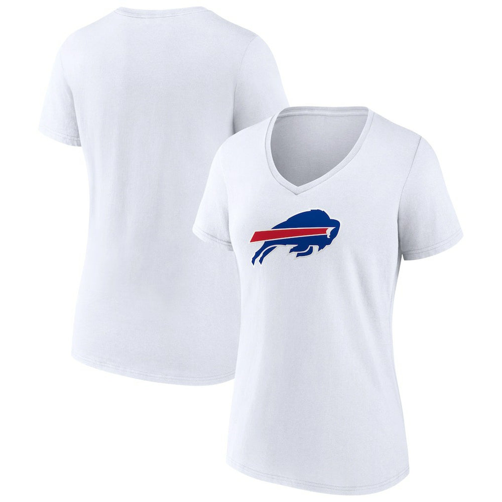 Buffalo Bills Women's Primary Team Logo V-Neck T-Shirt - White T-shirts