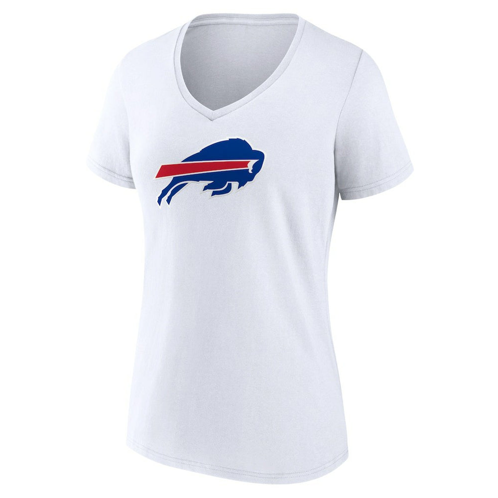 Buffalo Bills Women's Primary Team Logo V-Neck T-Shirt - White T-shirts