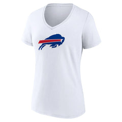 Buffalo Bills Women's Primary Team Logo V-Neck T-Shirt - White T-shirts