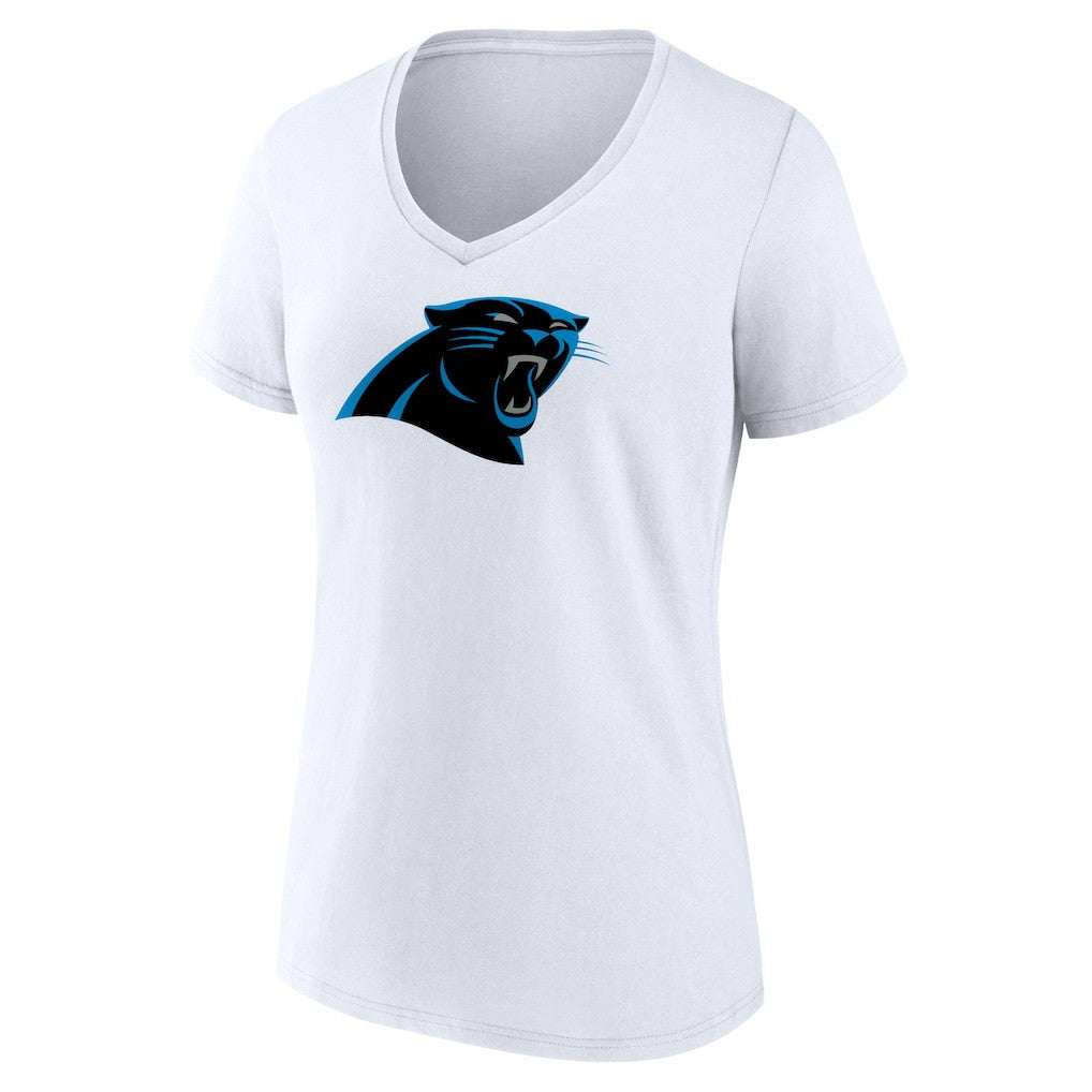 Carolina Panthers Women's Primary Team Logo V-Neck T-Shirt - White T-shirts