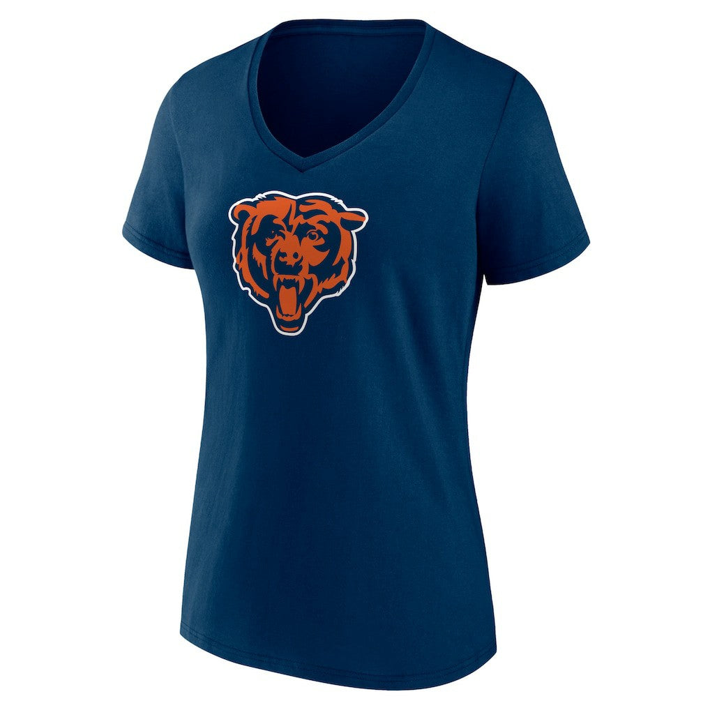 Chicago Bears Women's Primary Team Logo V-Neck T-Shirt - Navy T-shirts