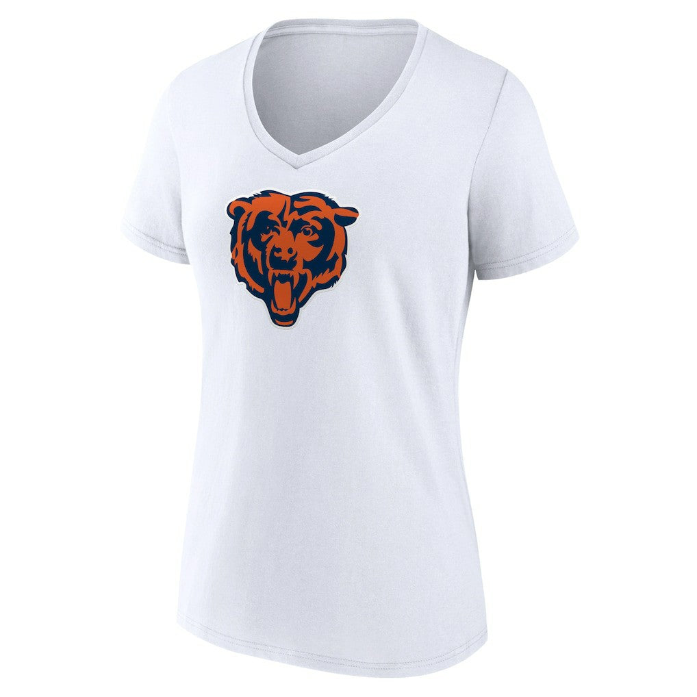 Chicago Bears Women's Primary Team Logo V-Neck T-Shirt - White T-shirts