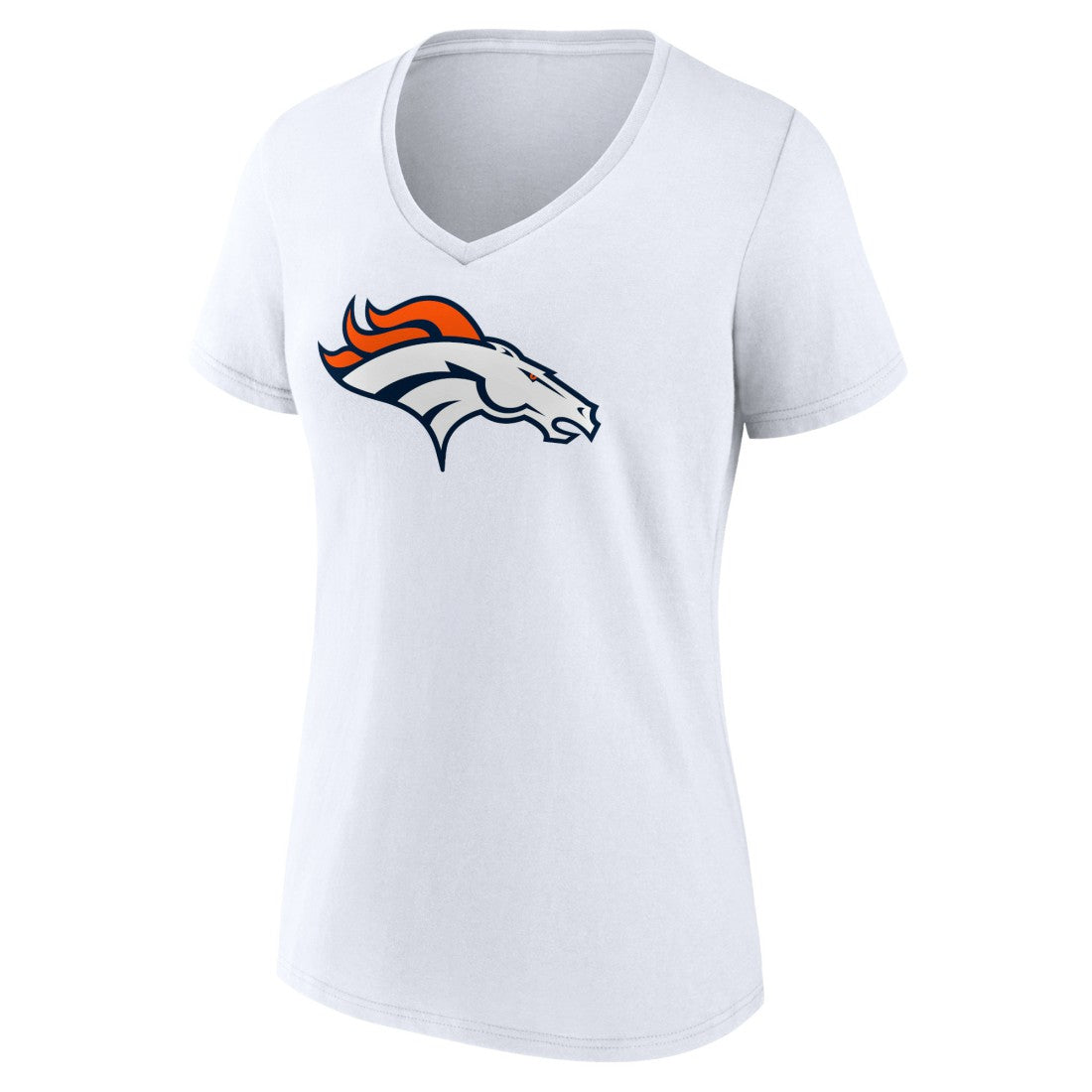 Denver Broncos Women's Primary Team Logo V-Neck T-Shirt - White T-shirts