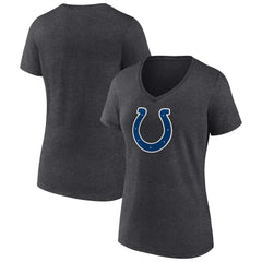 Indianapolis Colts Women's Primary Team Logo V-Neck T-Shirt - Charcoal T-shirts