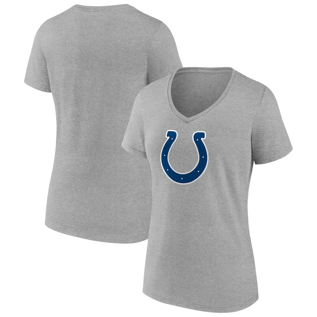 Indianapolis Colts Women's Primary Team Logo V-Neck T-Shirt - Heather Gray T-shirts
