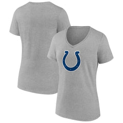 Indianapolis Colts Women's Primary Team Logo V-Neck T-Shirt - Heather Gray T-shirts