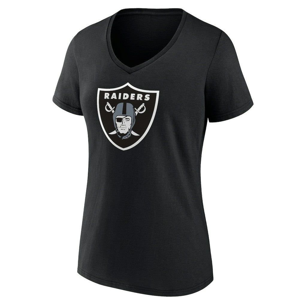 Las Vegas Raiders Women's Primary Team Logo V-Neck T-Shirt - Black T-shirts