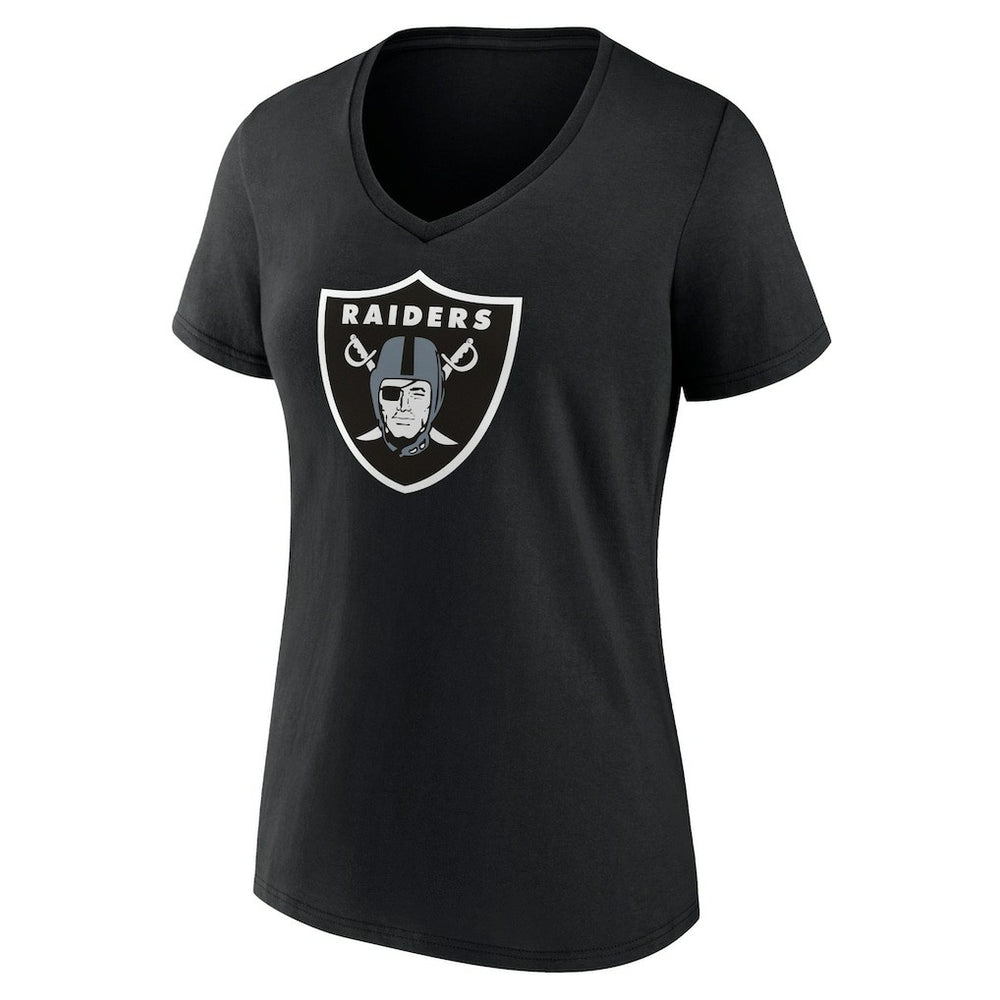 Las Vegas Raiders Women's Primary Team Logo V-Neck T-Shirt - Black T-shirts