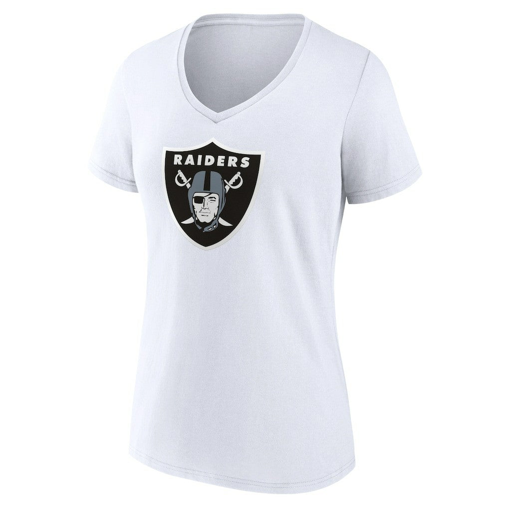 Las Vegas Raiders Women's Primary Team Logo V-Neck T-Shirt - White T-shirts