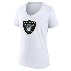 Las Vegas Raiders Women's Primary Team Logo V-Neck T-Shirt - White T-shirts