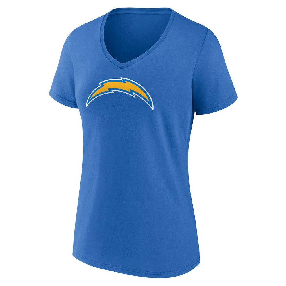 Los Angeles Chargers Women's Primary Team Logo V-Neck T-Shirt - Powder Blue T-shirts