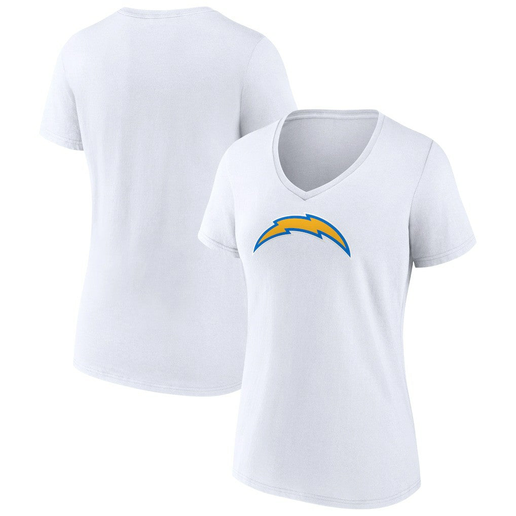 Los Angeles Chargers Women's Primary Team Logo V-Neck T-Shirt - White T-shirts