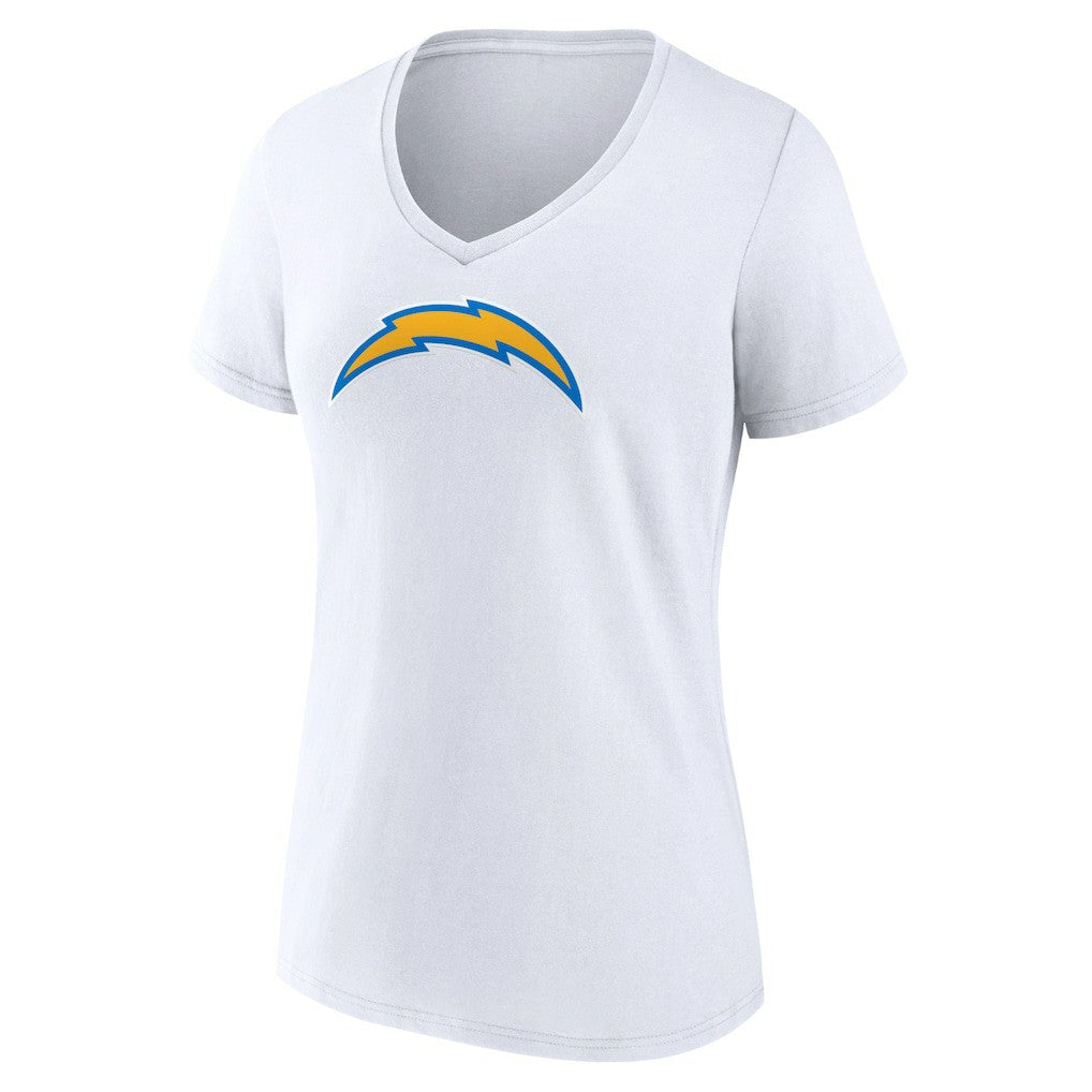 Los Angeles Chargers Women's Primary Team Logo V-Neck T-Shirt - White T-shirts