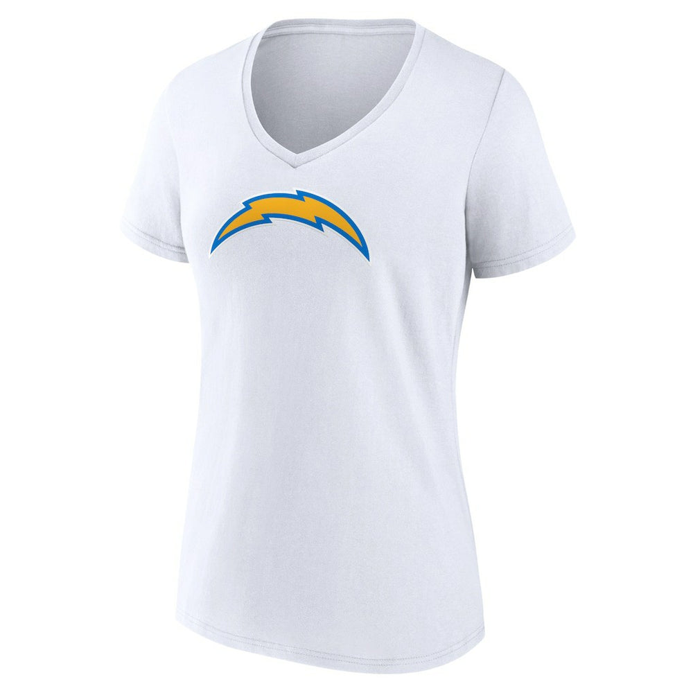 Los Angeles Chargers Women's Primary Team Logo V-Neck T-Shirt - White T-shirts