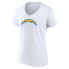 Los Angeles Chargers Women's Primary Team Logo V-Neck T-Shirt - White T-shirts