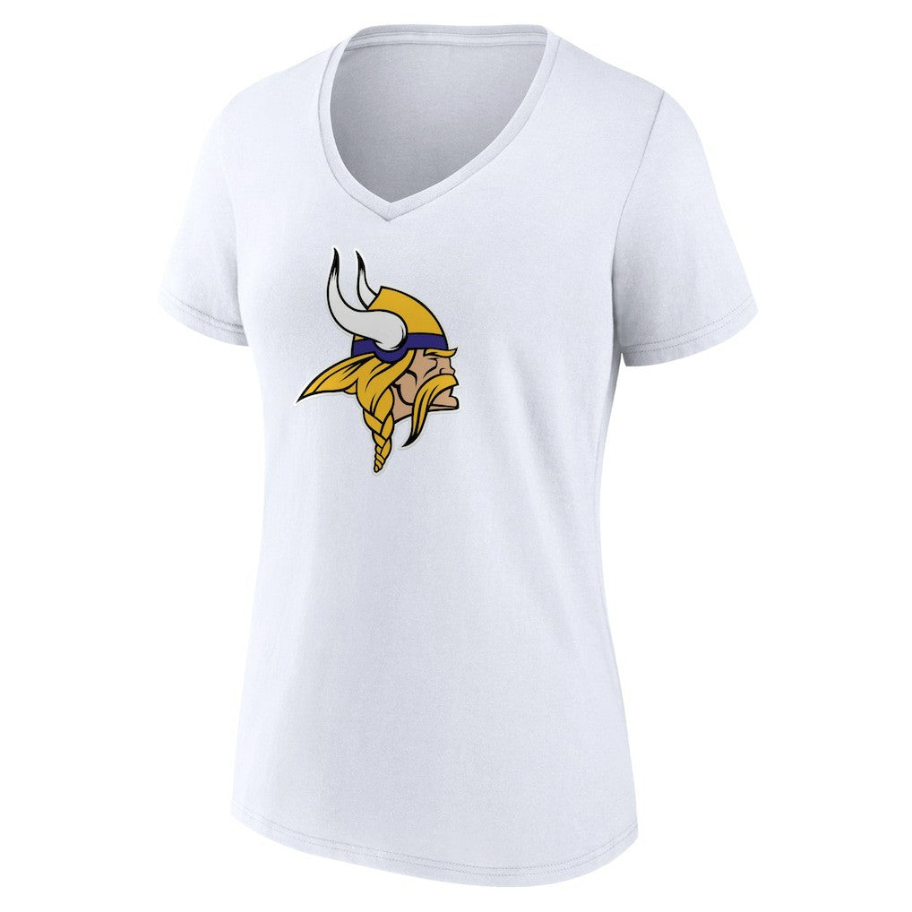 Minnesota Vikings Women's Primary Team Logo V-Neck T-Shirt - White T-shirts