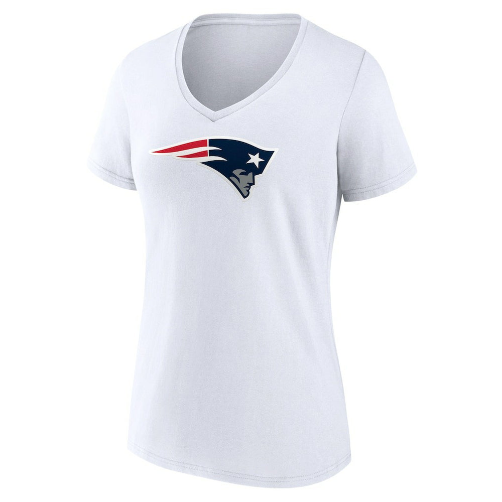 New England Patriots Women's Primary Team Logo V-Neck T-Shirt - White T-shirts
