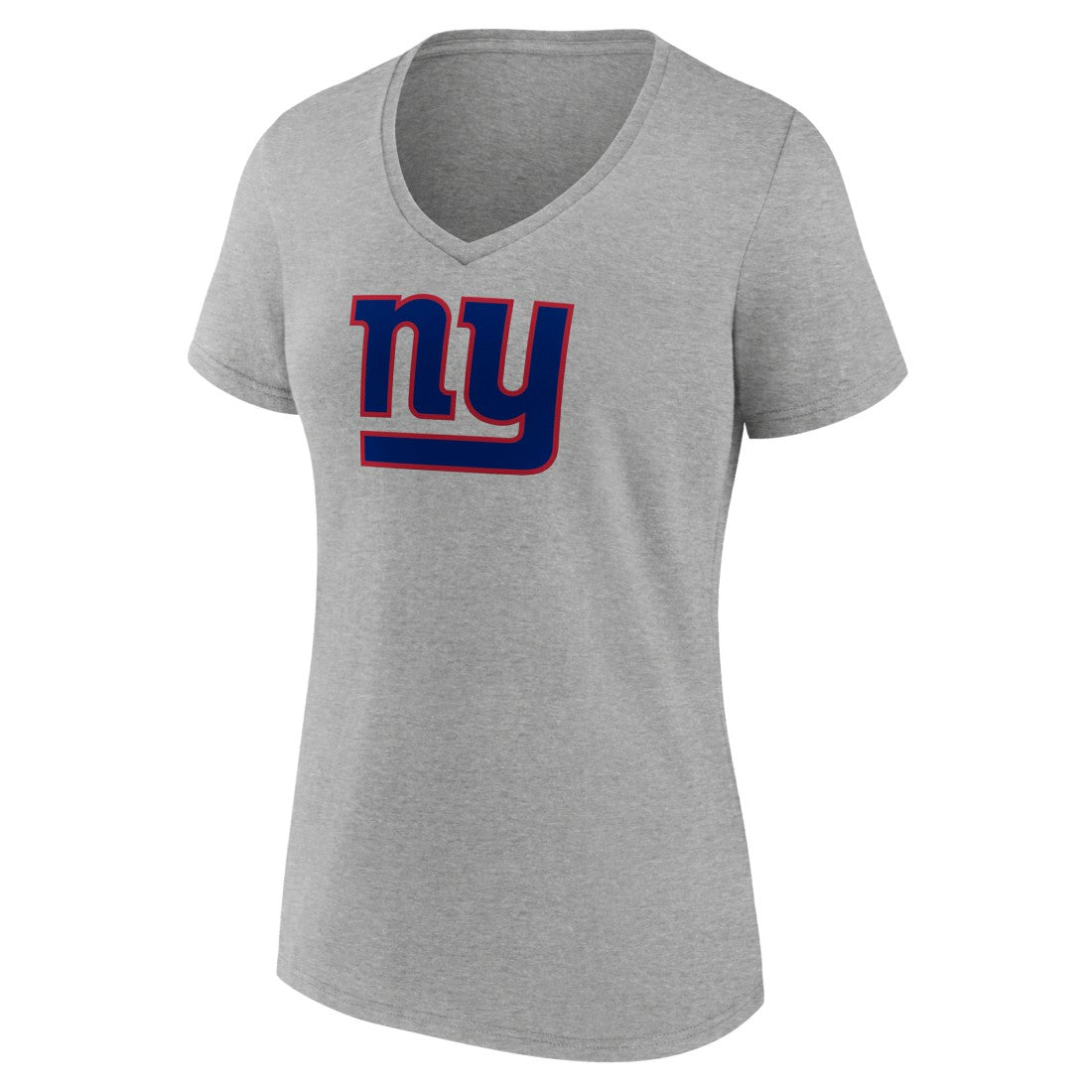 New York Giants Women's Primary Team Logo V-Neck T-Shirt - Heather Gray T-shirts