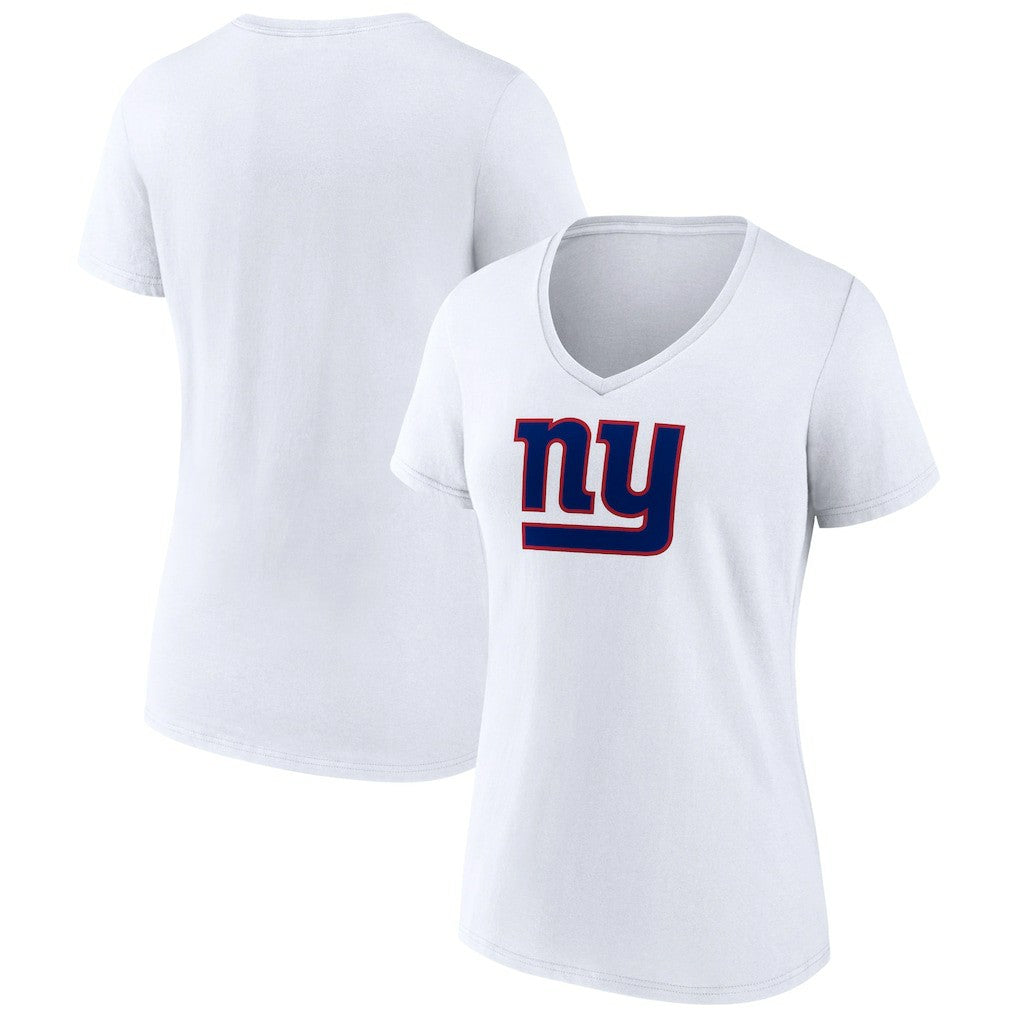 New York Giants Women's Primary Team Logo V-Neck T-Shirt - White T-shirts