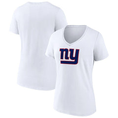 New York Giants Women's Primary Team Logo V-Neck T-Shirt - White T-shirts