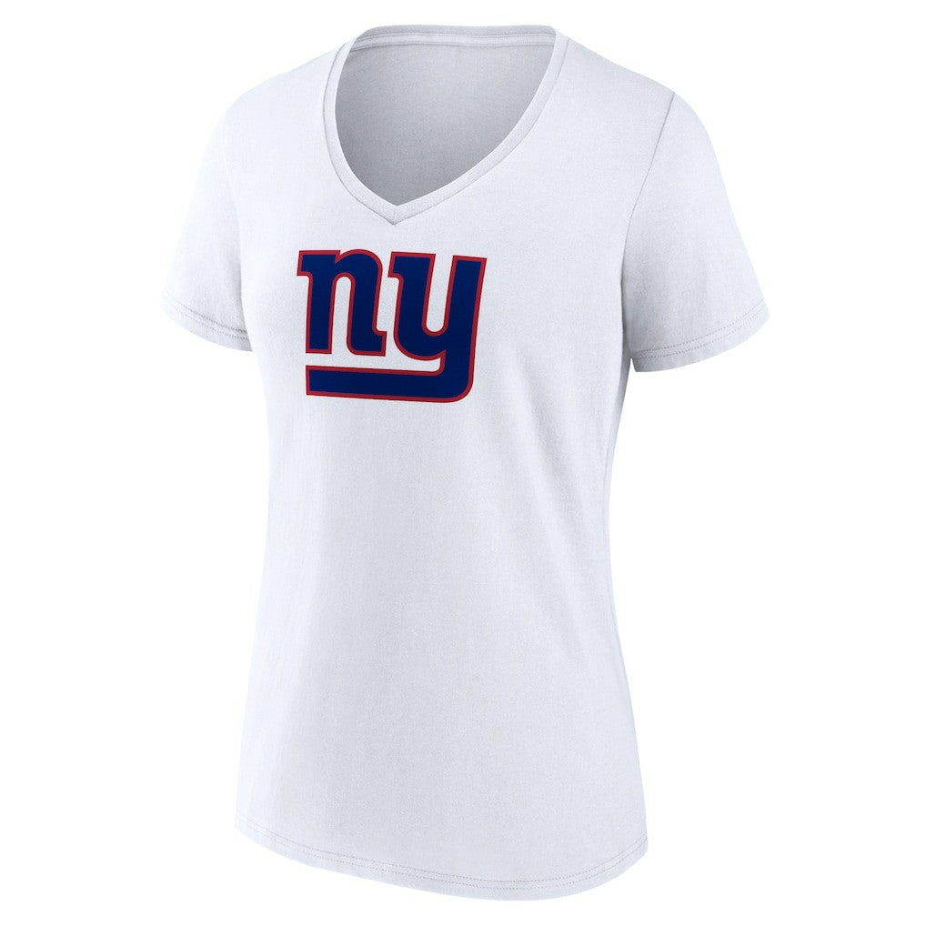 New York Giants Women's Primary Team Logo V-Neck T-Shirt - White T-shirts