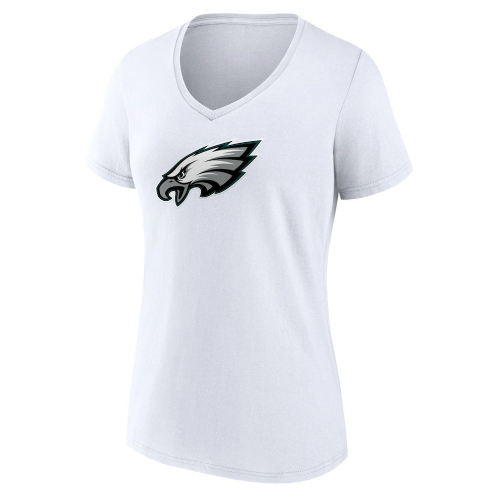 Philadelphia Eagles Women's Primary Team Logo V-Neck T-Shirt - White T-shirts