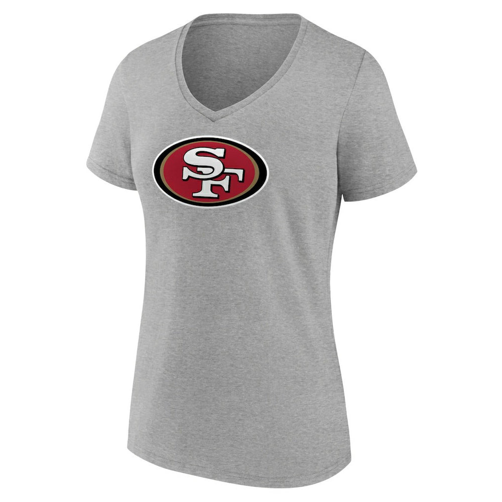 San Francisco 49ers Women's Primary Team Logo V-Neck T-Shirt - Heather Gray T-shirts