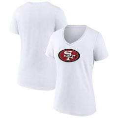 San Francisco 49ers Women's Primary Team Logo V-Neck T-Shirt - White T-shirts