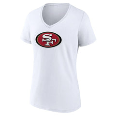 San Francisco 49ers Women's Primary Team Logo V-Neck T-Shirt - White T-shirts