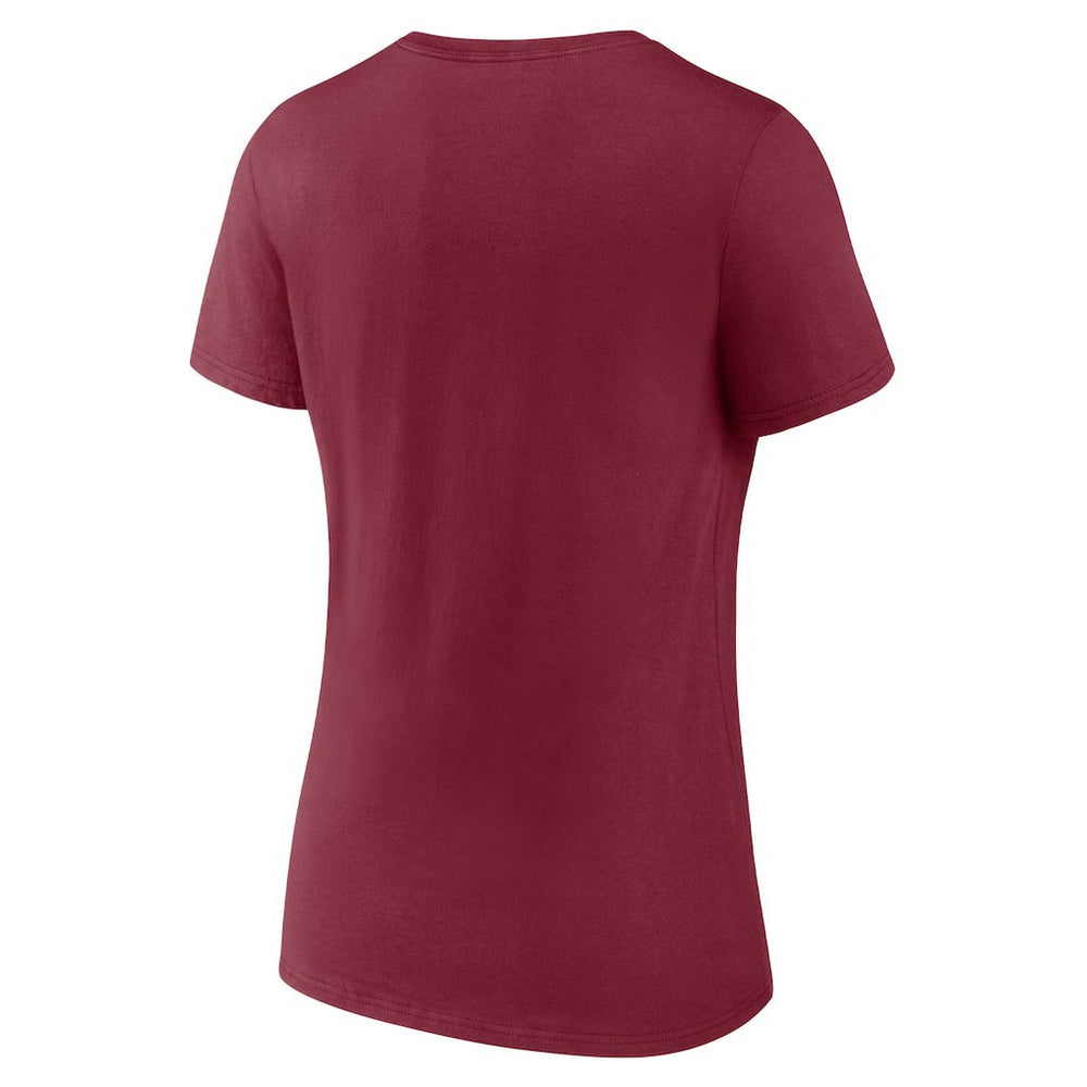 Washington Commanders Women's Primary Team Logo V-Neck T-Shirt - Burgundy T-shirts