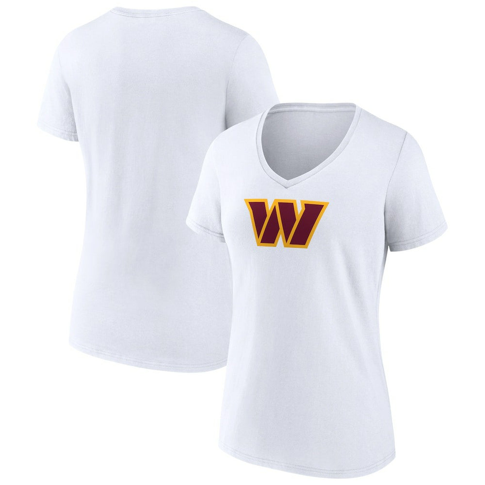 Washington Commanders Women's Primary Team Logo V-Neck T-Shirt - White T-shirts