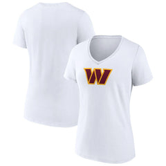 Washington Commanders Women's Primary Team Logo V-Neck T-Shirt - White T-shirts