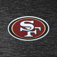 San Francisco 49ers Antigua Action Chenille Pullover Hoodie - Heathered Black Hoodies