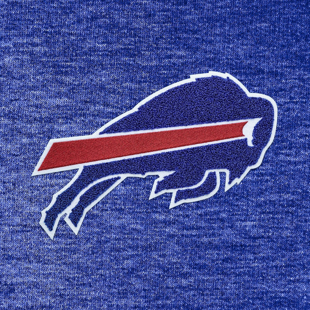 Buffalo Bills Antigua Action Chenille Pullover Hoodie - Heathered Royal Hoodies