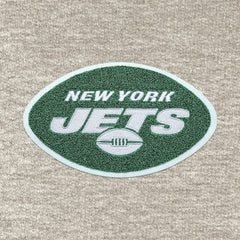 New York Jets Antigua Action Chenille Pullover Hoodie - Oatmeal Hoodies