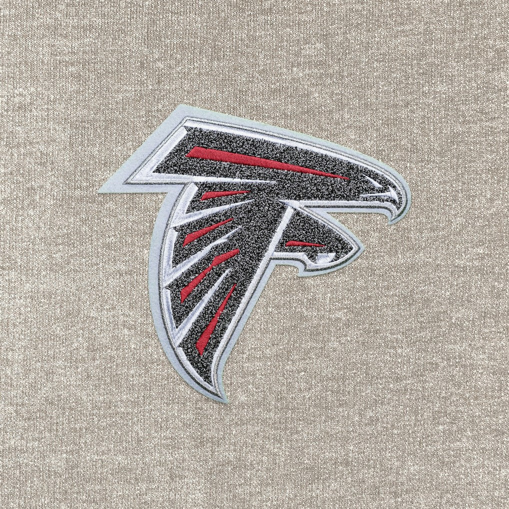 Atlanta Falcons Antigua Reward Chenille Pullover Crewneck Sweatshirt - Oatmeal Pullover