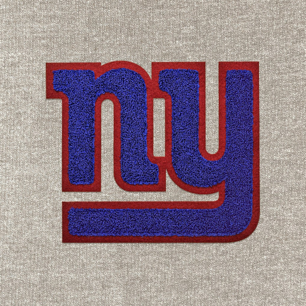 New York Giants Antigua Reward Chenille Pullover Crewneck Sweatshirt - Oatmeal Pullover