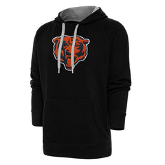 Chicago Bears Antigua Victory Chenille Pullover Hoodie - Black Hoodies
