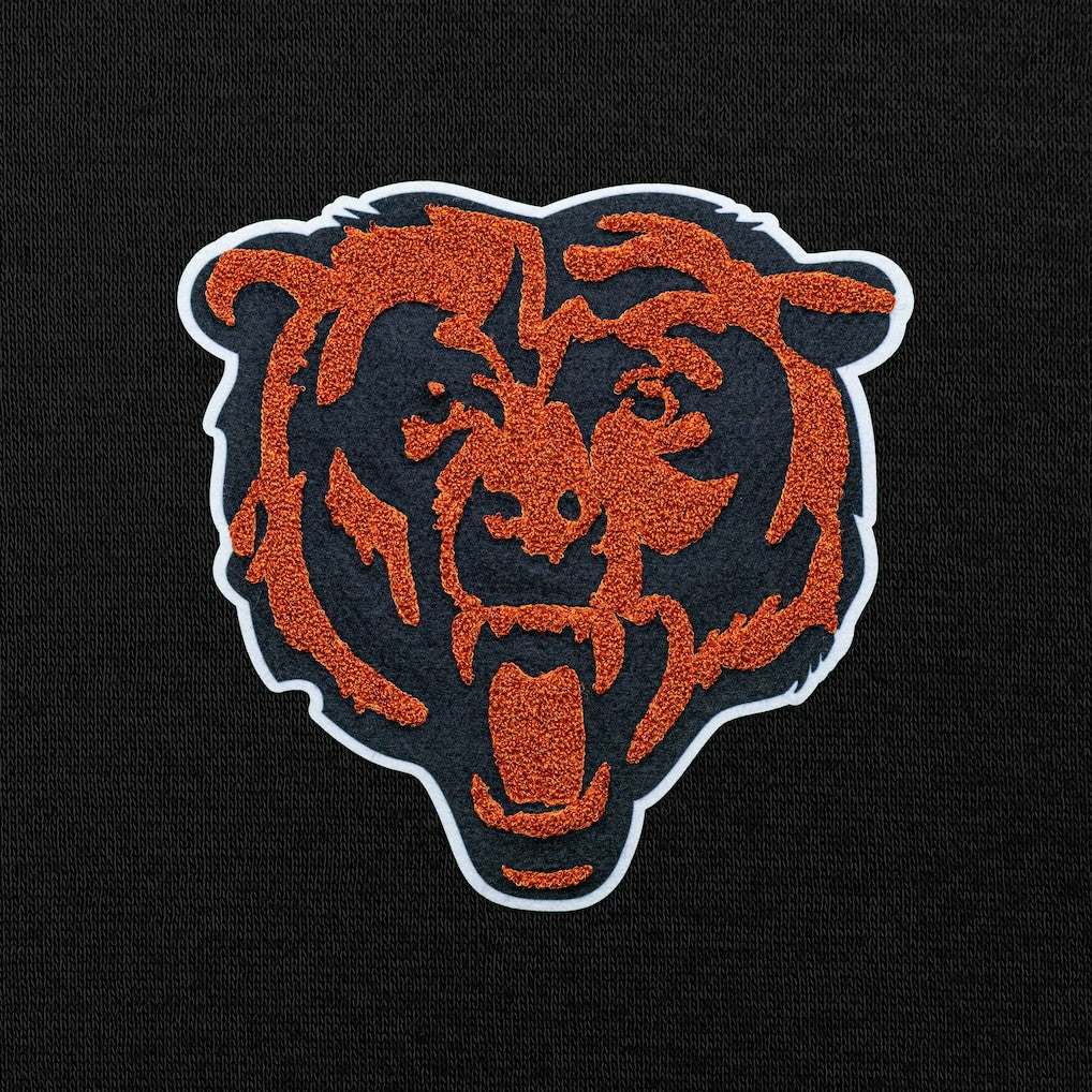 Chicago Bears Antigua Victory Chenille Pullover Hoodie - Black Hoodies