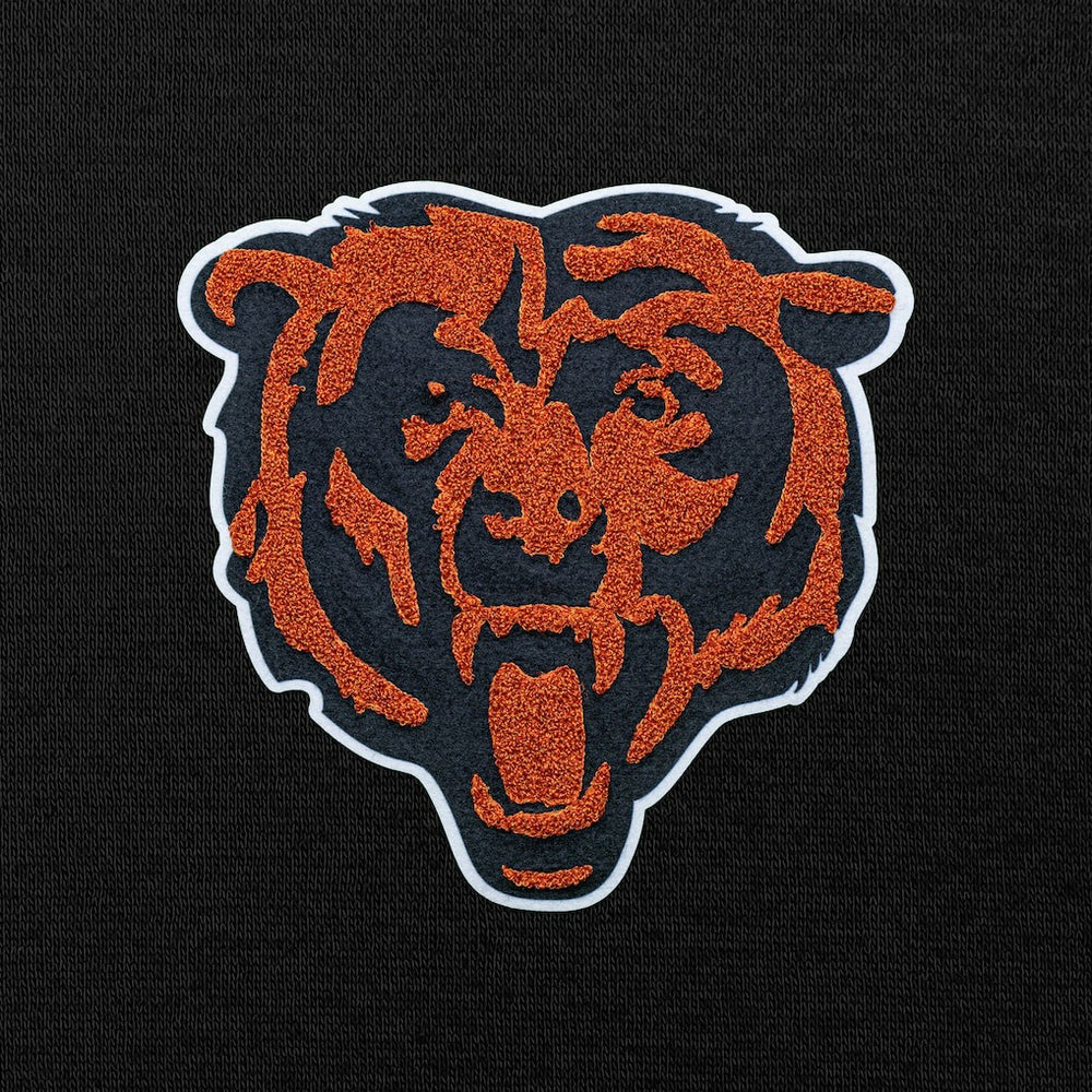 Chicago Bears Antigua Victory Chenille Pullover Hoodie - Black Hoodies