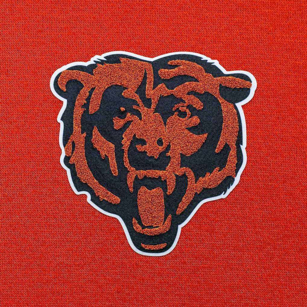 Chicago Bears Antigua Victory Chenille Pullover Hoodie - Orange Hoodies