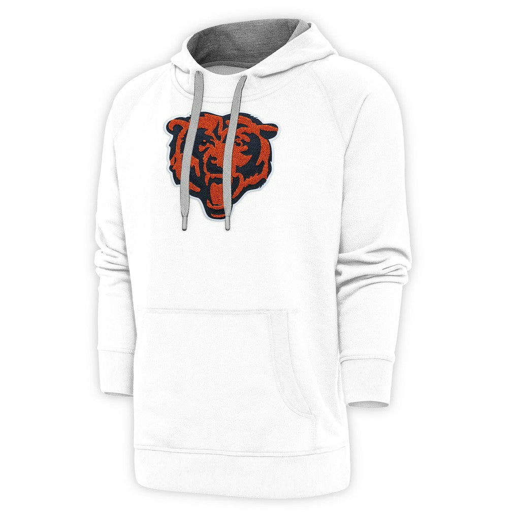Chicago Bears Antigua Victory Chenille Pullover Hoodie - White Hoodies