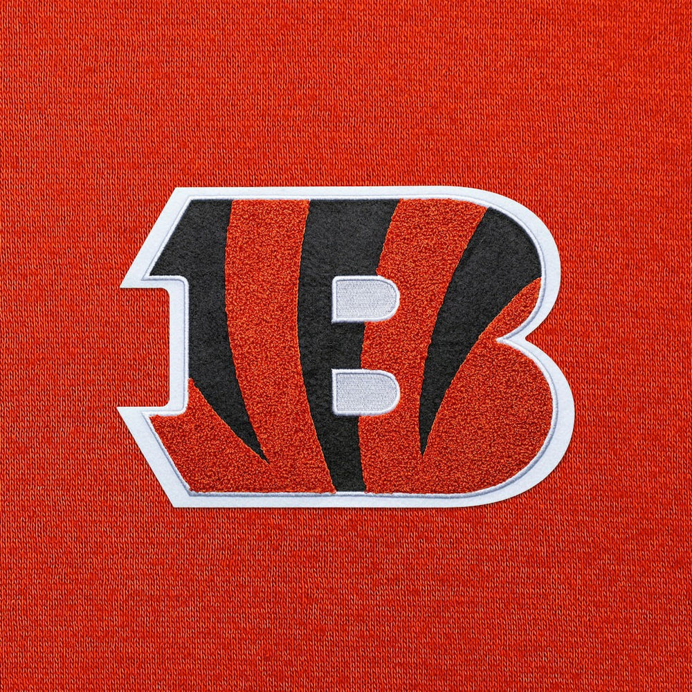 Cincinnati Bengals Antigua Victory Chenille Pullover Hoodie - Orange Hoodies