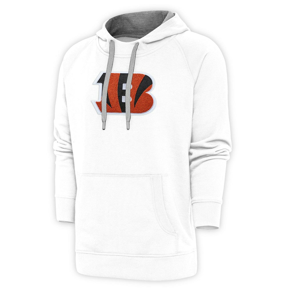 Cincinnati Bengals Antigua Victory Chenille Pullover Hoodie - White Hoodies