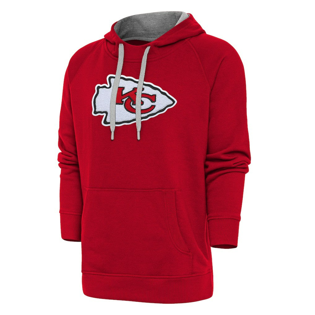 Kansas City Chiefs Antigua Victory Chenille Pullover Hoodie - Red Hoodies