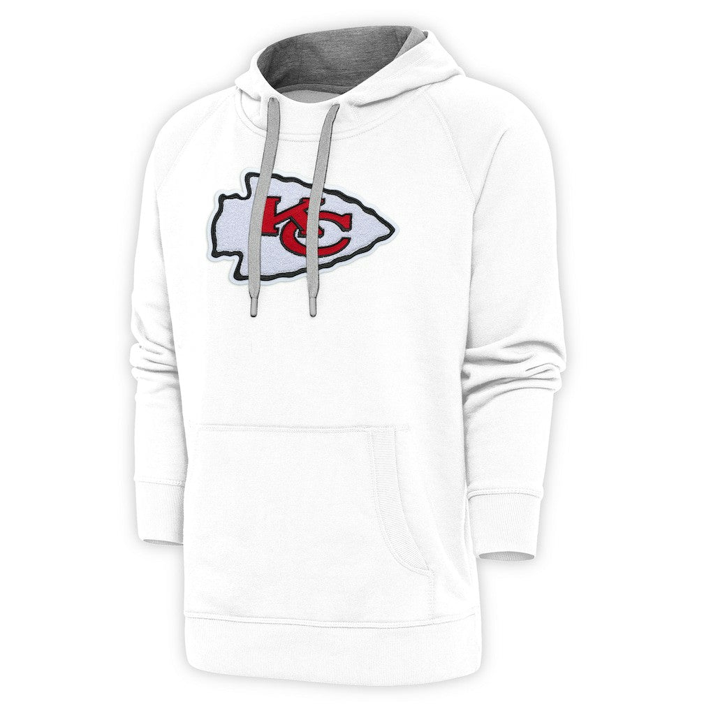 Kansas City Chiefs Antigua Victory Chenille Pullover Hoodie - White Hoodies