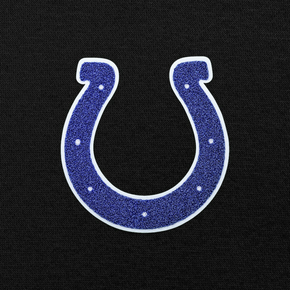 Indianapolis Colts Antigua Victory Chenille Pullover Hoodie - Black Hoodies