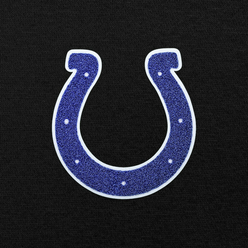 Indianapolis Colts Antigua Victory Chenille Pullover Hoodie - Black Hoodies