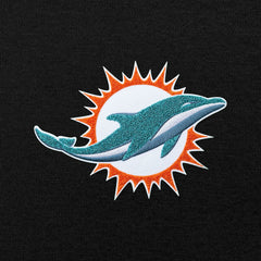 Miami Dolphins Antigua Victory Chenille Pullover Hoodie - Black Hoodies